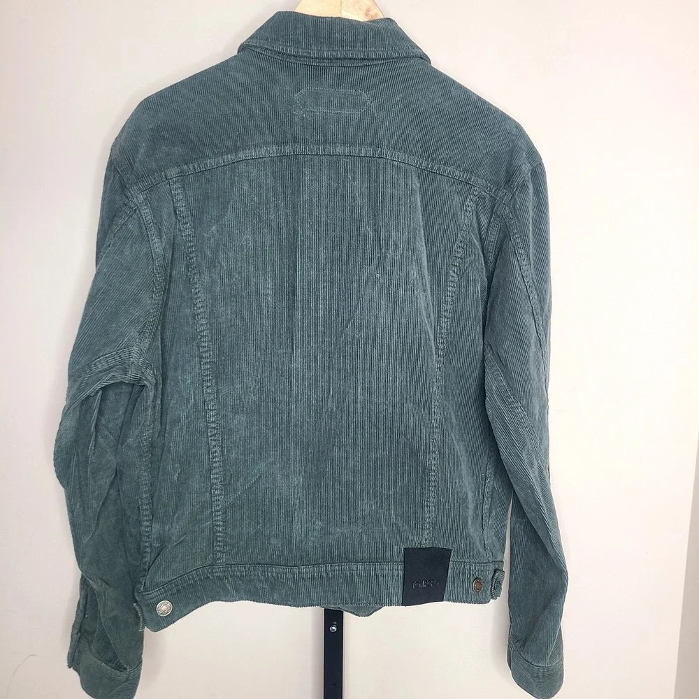 Tom Ford Corduroy Cotton Blend Green‎ Fitted Trucker Jacket Utilitarian L